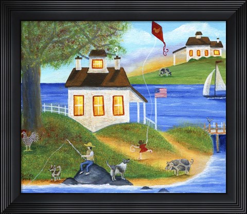 Framed Summertime Fishing Print