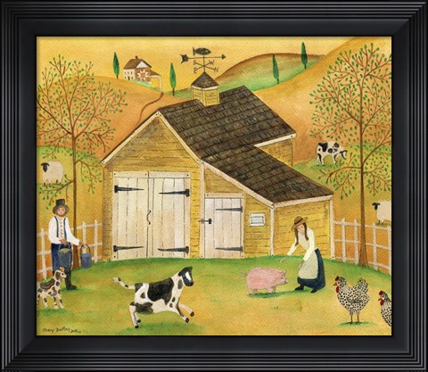 Framed Yellow Barn Print