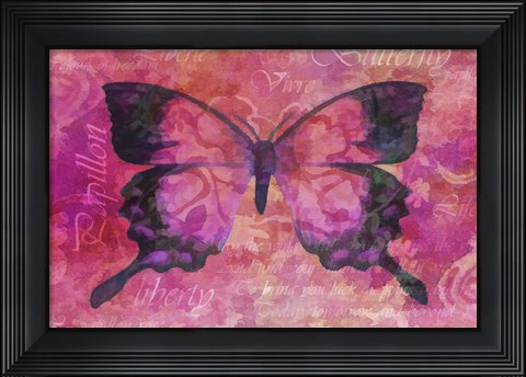 Framed Pink Butterfly Print