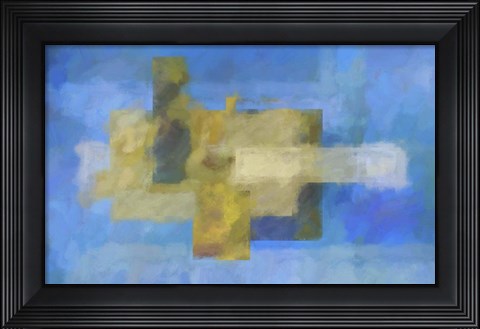 Framed Blue Abstract Painting Print