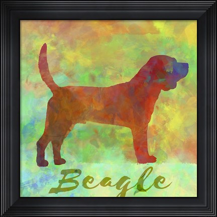 Framed Beagle Dog Print