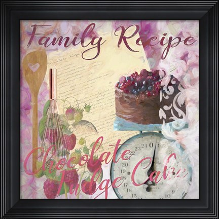 Framed Family Recipe Chocolate Fudge Cake Print