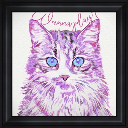 Framed Wanna Play Cat Print