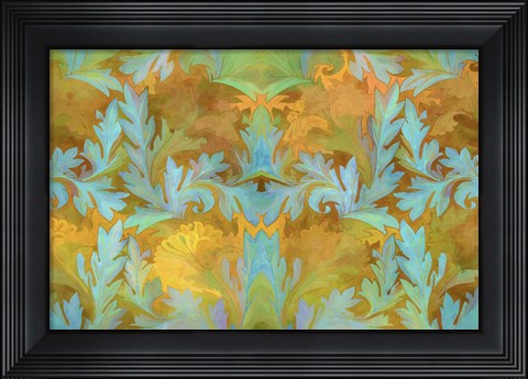 Framed Acanthus Leaves Gold Print