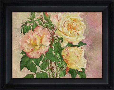 Framed Yellow Roses Print