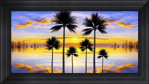 Framed Sunset Palms Print