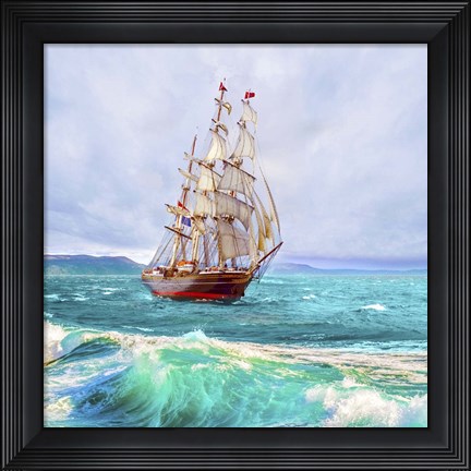 Framed Sailing The Ocean Print