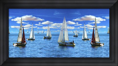 Framed Sailing The Sea Print