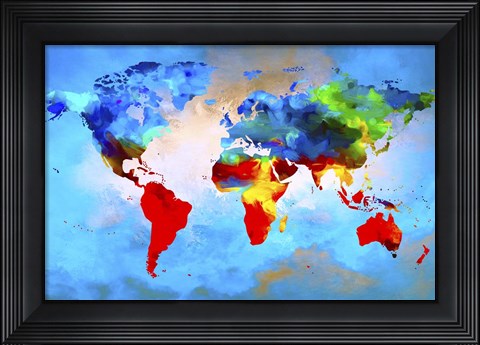 Framed Color Map Print