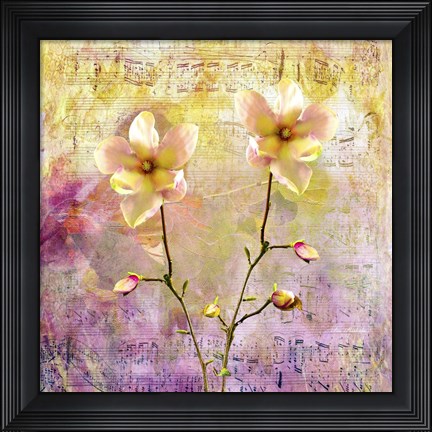 Framed Flowers &amp; Music Print
