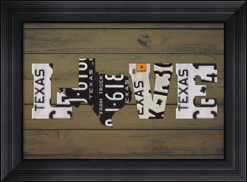 Framed TX State Love Print