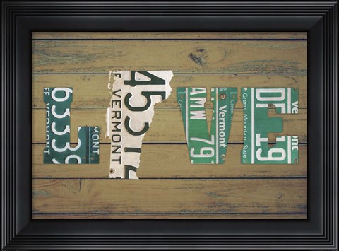 Framed VT State Love Print