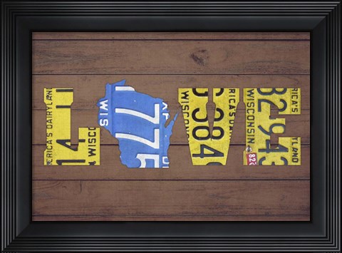 Framed WI State Love Print