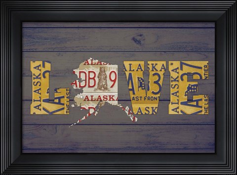 Framed AK State Love Print