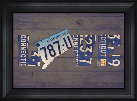 Framed CT State Love Print