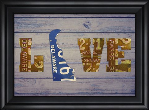 Framed DE State Love Print