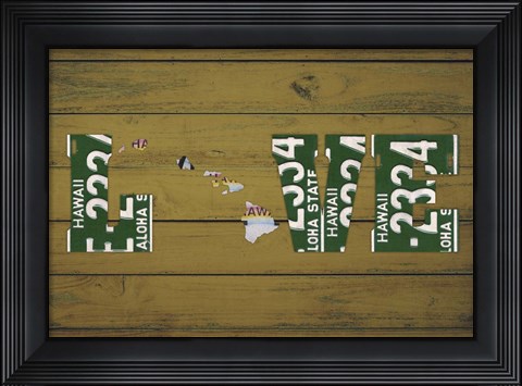 Framed HI State Love Print