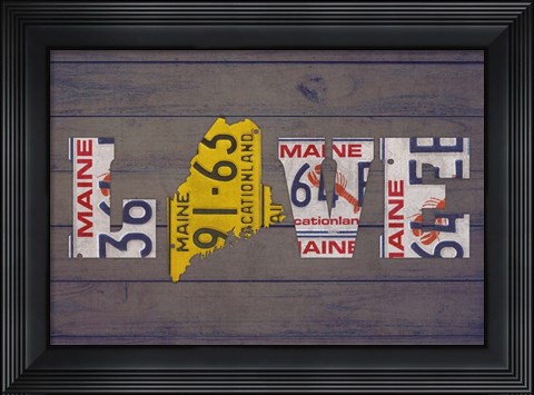 Framed ME State Love Print