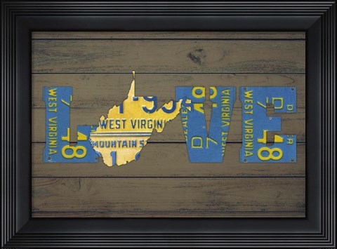 Framed WV State Love Print
