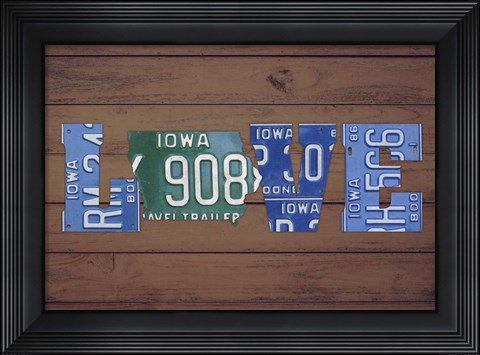 Framed IA State Love Print