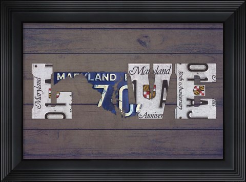 Framed MD State Love Print