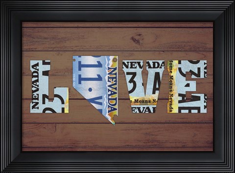 Framed NV State Love Print