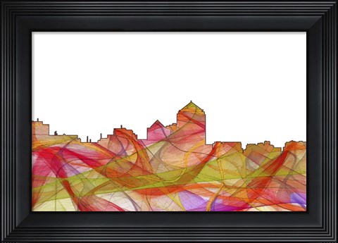 Framed Albuquerque New Mexico Skyline - Summer Swirl Print
