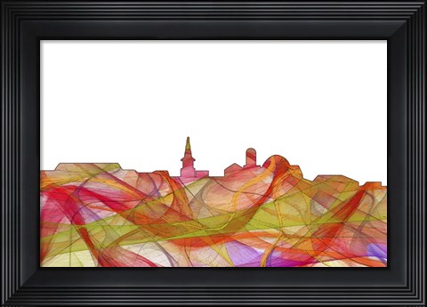 Framed Alexandria Virginia Skyline - Summer Swirl Print