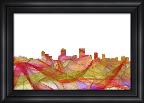 Framed Anchorage Alaska Skyline - Summer Swirl Print