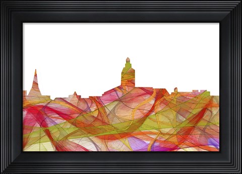 Framed Annapolis Maryland Skyline - Summer Swirl Print