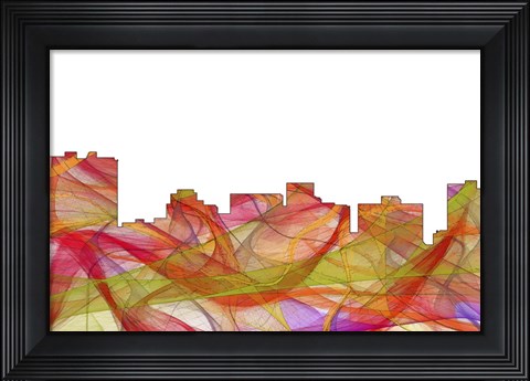Framed Arlington Texas Skyline-Summer Swirl Print