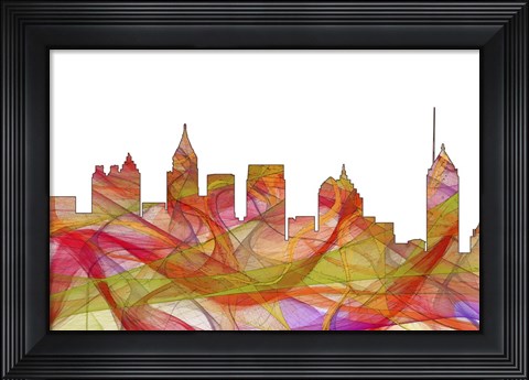 Framed Atlanta Georgia Skyline - Summer Swirl Print