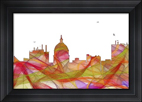 Framed Boise Idaho Skyline- Summer Swirl Print