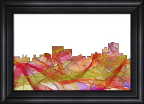 Framed Chatanooga Tennessee Skyline - summer Swirl Print