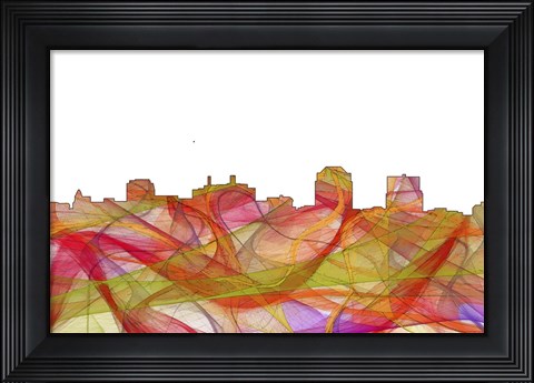 Framed Colorado Springs Colorado Skyline - Summer Swirl Print