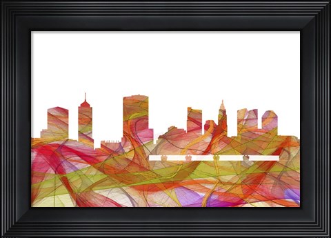 Framed Columbus Ohio Skyline-Summer Swirl Print
