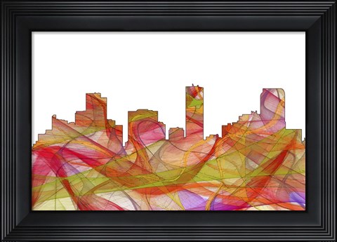 Framed Denver Colorado Skyline - Summer Swirl Print