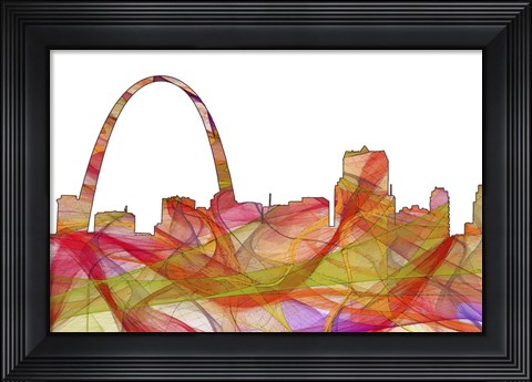 Framed Gateway Arch St Louis Missouri Skyline - Summer Swirl Print