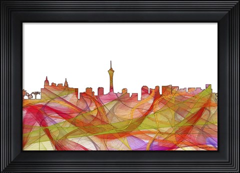 Framed Las Vegas Nevada Skyline - Summer Swirl Print