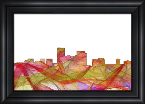 Framed Lexington Kentucky Skyline - Summer Swirl Print