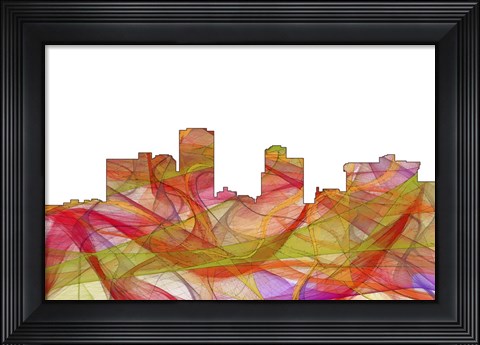 Framed Little Rock Arkansas Skyline - Summer Swirl Print