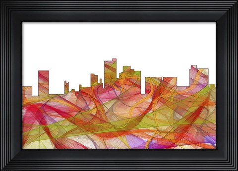 Framed Lubbock Texas Skyline. - Summer Swirljpg Print