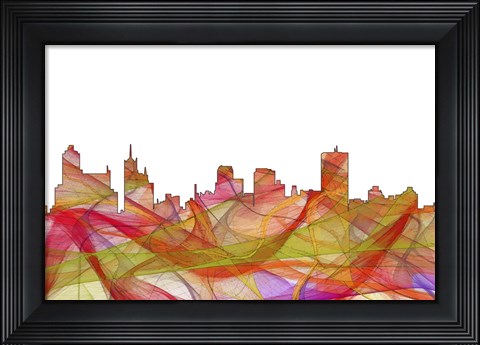 Framed Memphis Tennessee Skyline -Summer  Swirl Print