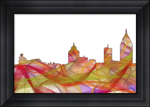 Framed Mobile Alabama Skyline - Summer Swirl Print