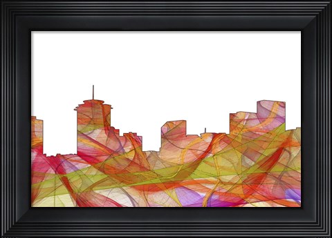 Framed New Orleans Louisiana Skyline -Summer Swirl Print