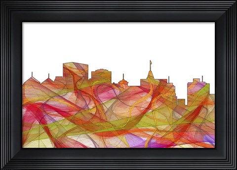 Framed Oakland California Skyline - Summer Swirl Print