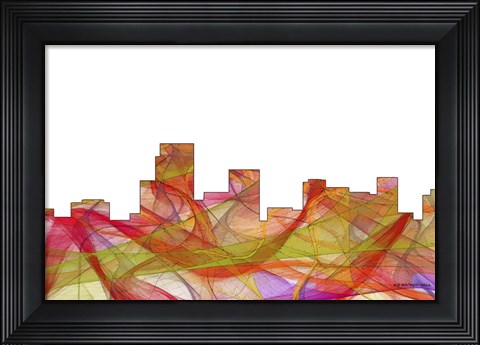 Framed Parsippany New Jersey Skyline  Summer Swirl Print