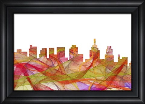 Framed Philadelphia Skyline - Summer Swirl Print