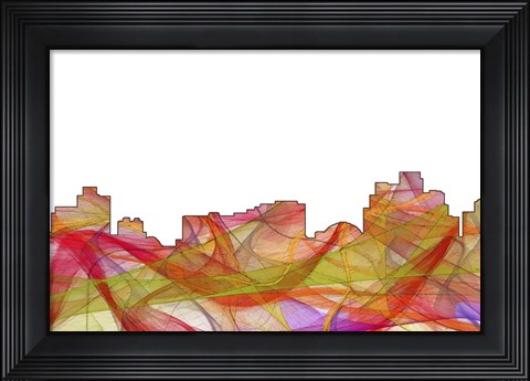 Framed Reno Nevada Skyline - Summer Swirl Print