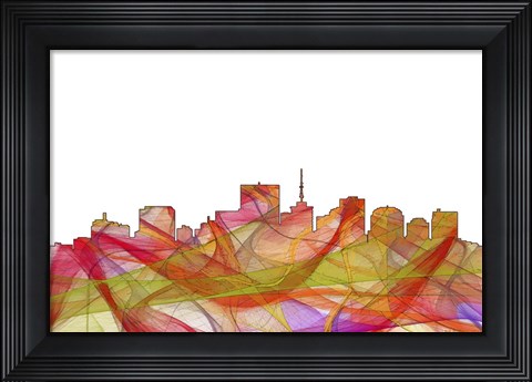 Framed Richmond Virginia Skyline - Summer Swirl Print
